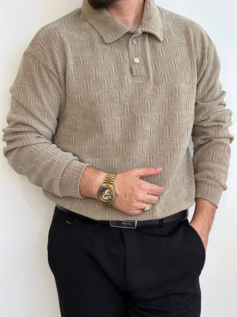 بلوز مخمل دو دکمه